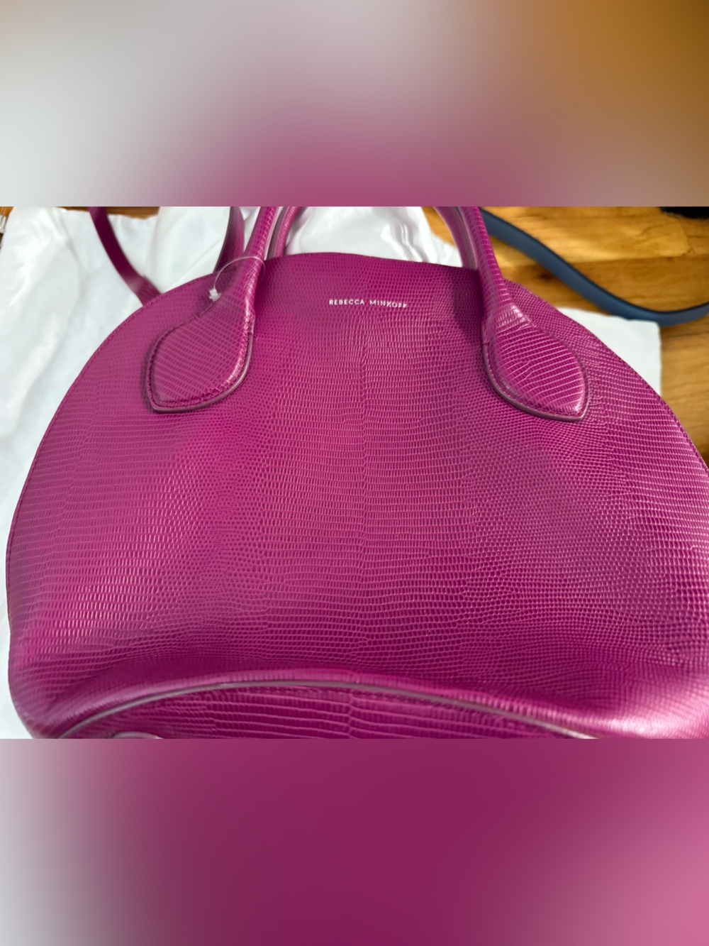 Rebecca Minkoff Fuchsia Textured Dome Satchel